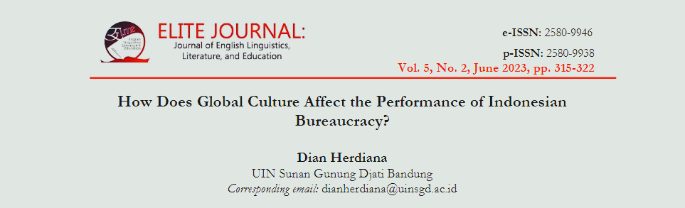 How Does Global Culture Affect the Performance of IndonesianBureaucracy?